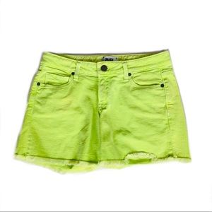PAIGE Jimmy Jimmy Denim Shorts Neon Green 24
